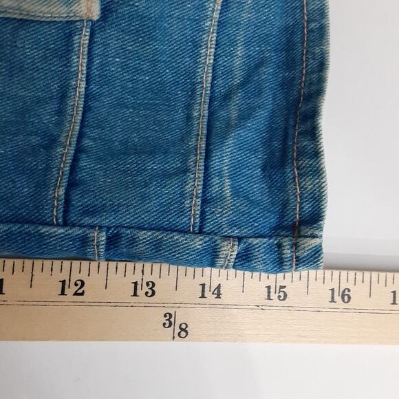 Vintage French Toast Patchwork Denim Belt Loop Stacked Jeans Kids 4S Custom Rare - Picture 14 of 14